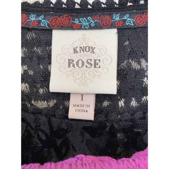 Knox Rose XL Lace Ruffle Boho Cottagecore Shirts Tops Lot Of 2 Eyelet - Picture 6 of 13